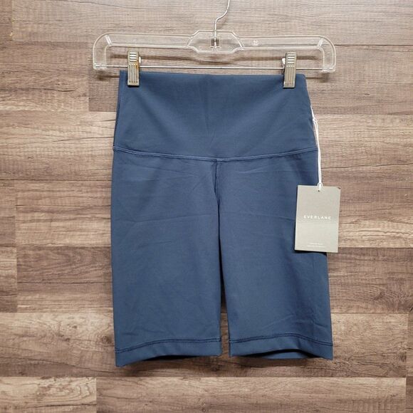 Everlane Blue Atlantic The Perform Bike Short Size XS High Rise Pocket Women's - Picture 5 of 15